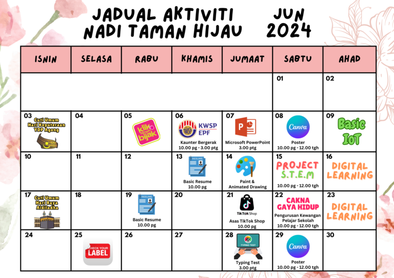 Jadual Aktiviti Jun 2024